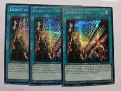 Yugioh Exosister Pax X3 Prismatic Secret Rare MP23-EN255 1st Near Mint Playset - Image 1