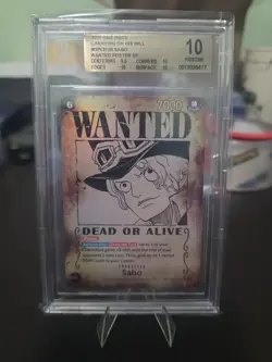 2025 One Piece Carrying On His Will OP13-120 Sabo WANTED POSTER BGS 10 PRISTINE - Image 1
