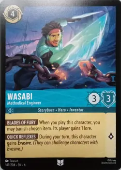 149/204 WASABI METHODICAL ENGINEER AZURITE SEA UNCOMMON DISNEY LORCANA CARD - Image 1