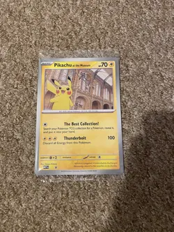 Pikachu At The Museum Jumbo Pokemon Card - Natural History Museum - In Hand - Image 1
