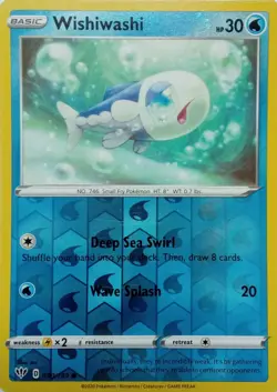 050/189 WISHIWASHI REVERSE HOLO DARKNESS ABLAZE POKEMON CARD - Image 1