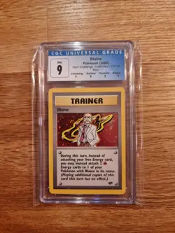 Blaine Trainer Card 17/132 | Rated CGC 9 like PSA 9 Mint | Gym Challenge | Holo - Image 1