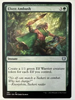 Elven Ambush NM KHM Kaldheim Mtg Magic The Gathering Edh Elf Commander Morcant - Image 1