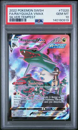 2022 POKEMON SWORD & SHIELD SILVER TEMPEST #TG20 FULL ART/RAYQUAZA VMAX PSA 10 - Image 1