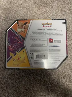 Pokemon TCG V Powers Tin Eevee V Factory Sealed NEW - Image 2