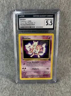 1999 POKEMON #3 MEWTWO - MEWTWO STRIKES BACK - BLACK STAR PROMOS - CGC 5.5 EX+ - Image 1
