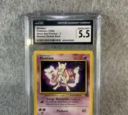 1999 POKEMON #3 MEWTWO - MEWTWO STRIKES BACK - BLACK STAR PROMOS - CGC 5.5 EX+ - Image 4