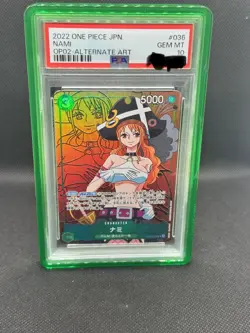 PSA 10 GEM MT NAMI OP02-036 ONE PIECE JPN. 2022 PARAMOUNT WAR ALTERNATE ART - Image 1