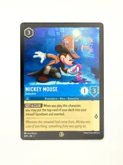 Mickey Mouse 8/P1 Detective LEAGUE PROMO 8 Cold Foil Disney Lorcana NM - Image 1