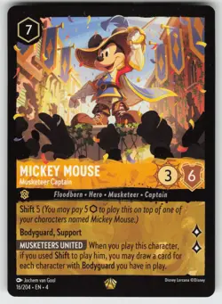 Mickey Mouse - Musketeer Captain Legendary Ursula's Return 16/204 Disney Lorcana - Image 1
