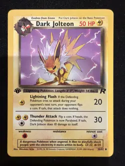 Dark Jolteon 38/82 1st Edition Team Rocket Pokemon Card LP - Image 1