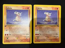 Vintage Pokemon Jungle Cubone (x2) 1st Edition 50/64 Non-Holo MP BOTH CARDS - Image 1