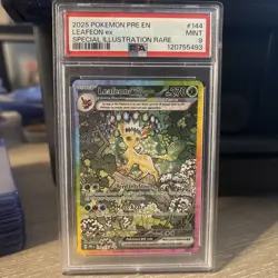 Pokemon TCG Leafeon EX Prismatic Evolutions SIR Card PSA 9 Mint #144/131 - Image 1