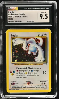 CGC 9.5 MINT+ Lugia 2000 Neo Genesis 9/111 Holo Pokemon Card - Image 1
