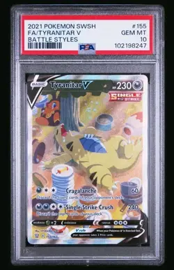 PSA 10 Tyranitar V #155/163 Alternate Full Art 2021 Pokemon SwSh Battle Styles💪 - Image 1