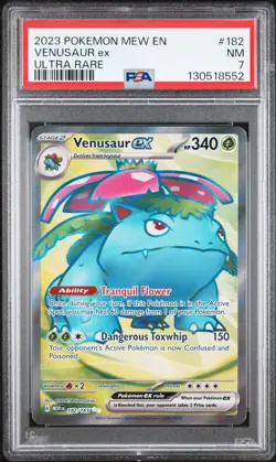 2023 POKEMON MEW EN-151 ULTRA RARE #182 VENUSAUR EX PSA 7 - Image 1