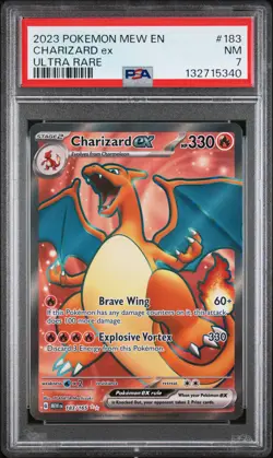 2023 POKEMON MEW EN-151 ULTRA RARE #183 CHARIZARD EX PSA 7 - Image 1