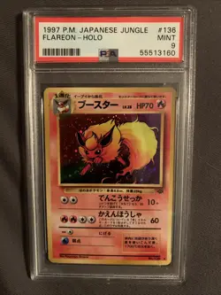 Pokemon Japanese 1997 Jungle Flareon Holo #136 PSA 9 - Image 1