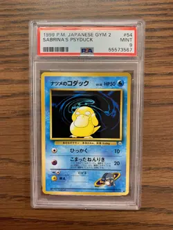1999 Pokemon Japanese Gym 2 Sabrina's Psyduck #54 PSA 9 - Image 1