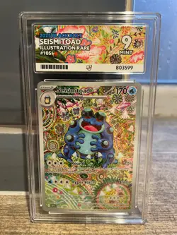Seismitoad Illustration Rare 105/086 Pokemon S&V Black Bolt English Ace Grade 9 - Image 1