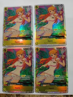 One Piece Nami OP08-106 English Near Mint Condition Tcg Set of 4 - Image 1