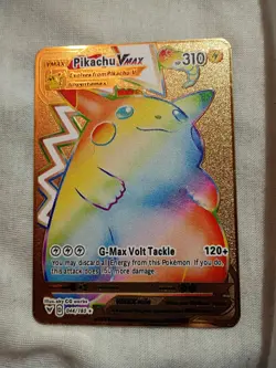 Pokemon Pikachu VMAX Secret Rare Vivid Voltage Metal Holo Card 188/185 310 HP - Image 1