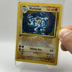 Machamp 8/102 Holo 1st Edition Base Set Vintage Pokemon Card Raw - Image 2