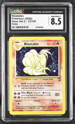 CGC 8.5 Ninetales 2000 Base Set 2 13/130 Holo Pokemon Card - Image 1