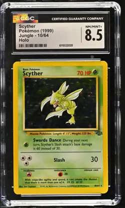 CGC 8.5 Scyther 1999 Jungle 10/64 Holo Pokemon Card - Image 1