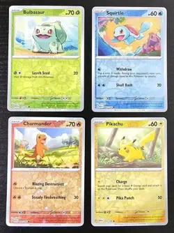 Costco Pokemon 151 Cosmos Foil Promo Set Pikachu Charmander Squirtle Bulbasaur - Image 1