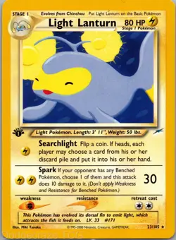 Light Lanturn 23/105 Rare Neo Destiny 1st Edition Pokemon NM - Image 1