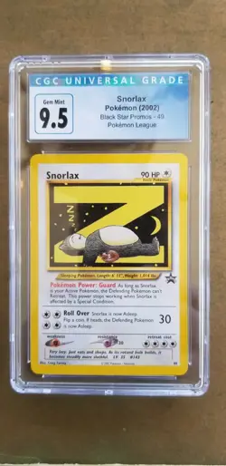 2002 Pokemon Snorlax Black Star Promo 49 Pokemon League CGC 9.5* - Image 1