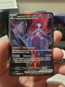 Pokemon TCG Team Rockets Mewtwo EX 213/182 Full Art Destined Rivals English - Image 4