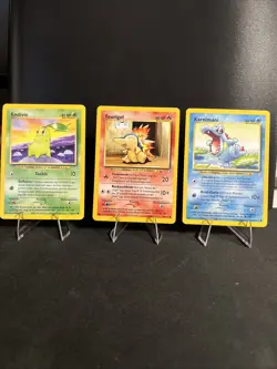 Karnimani + Feurigel + Endivie Vintage Pokemon Karten Set Neo Genesis - Image 1