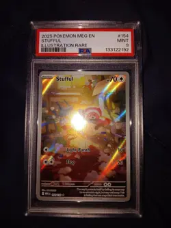 2025 POKEMON MEG EN-MEGA EVOLUTION ILLUSTRATION RARE #154 STUFFUL PSA 9 - Image 1