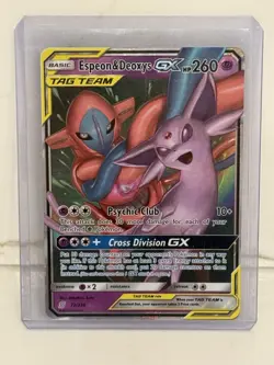 Espeon & Deoxys GX 72/236 Sm-Unified Minds Holo Tag Team Pokemon - Image 4