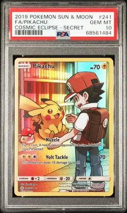 PSA 10 | 2019 POKEMON SUN & MOON FA/PIKACHU - COSMIC ECLIPSE - SECRET #241 - Image 2