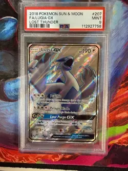 Pokemon Lugia GX Full Art 2018 Lost Thunder 207/214 PSA 9 - Image 1