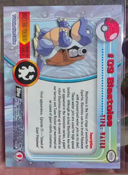 2000 Topps Chrome Holo Pokemon Series 1 09 Blastoise SUPER MINTY! Crisp Corners! - Image 2