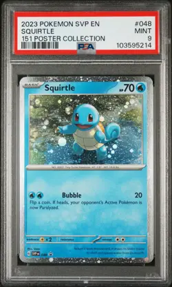 2023 POKEMON SVP EN-SV BLACK STAR PROMO 151 POSTER COLL #048 SQUIRTLE PSA 9 - Image 1