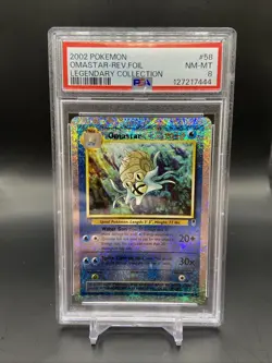 2002 POKEMON LEGENDARY COLLECTION #58 OMASTAR REVERSE FOIL PSA 8 #58 - Image 1