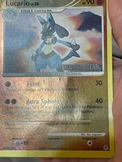 POKEMON LUCARIO LV.30 6/130 RARE REVERSE HOLO DIAMOND & PEARL STAMPED HP CARD - Image 3