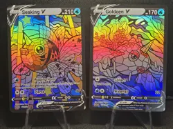 Seaking And Goldeen CUSTOM Stained Glass Holo Cards -Display Only - Image 1