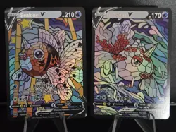 Seaking And Goldeen CUSTOM Stained Glass Holo Cards -Display Only - Image 2