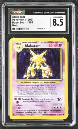 CGC 8.5 Alakazam 1999 Base Set 1/102 Holo Pokemon Card - Image 1