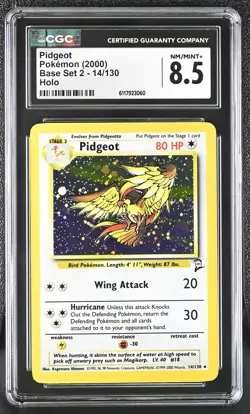 CGC 8.5 Pidgeot 2000 Base Set 2 14/130 Holo Pokemon Card - Image 1