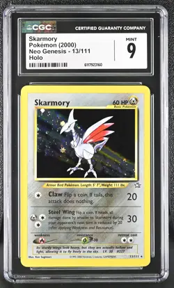 CGC 9 MINT Skarmory 2000 Neo Genesis 13/111 Holo Pokemon Card - Image 1