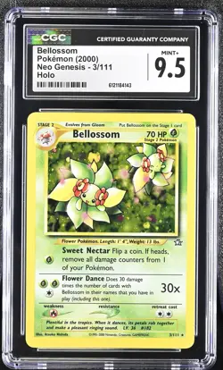 CGC 9.5 MINT+ Bellossom 2000 Neo Genesis 3/111 Holo Pokemon Card - Image 1