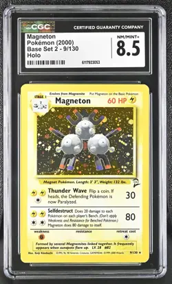 CGC 8.5 Magneton 2000 Base Set 2 9/130 Holo Pokemon Card - Image 1