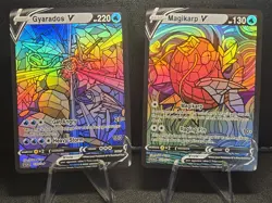 Gyarados & Magikarp CUSTOM Stained Glass Holo Cards -Display Only - Image 1
